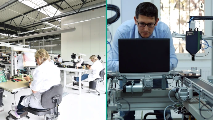 Vergleich manuelle Sichtprüfung Automated optical inspection AOI