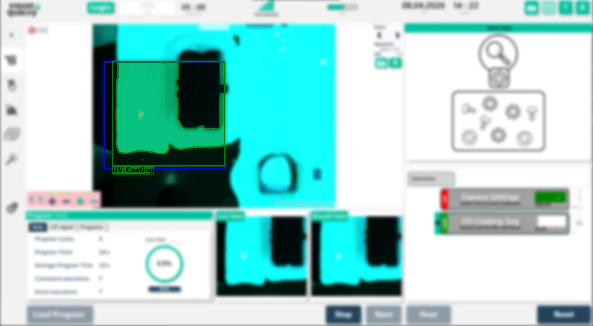 KI Segmentierung von Schutzlack auf einer Leiterplatte